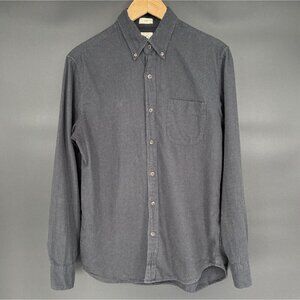 J.Crew Mens Slim Brushed Twill Button-Up Shirt M Black Cotton Preppy Summer